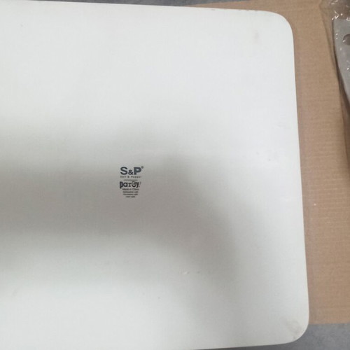 S&P porcelain cheese platter new, square 28x28 with knife