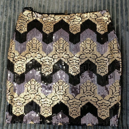 Miss Selfridge mini skirt with sequins, size M, like new, multicolor