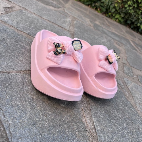 Pink platform slippers