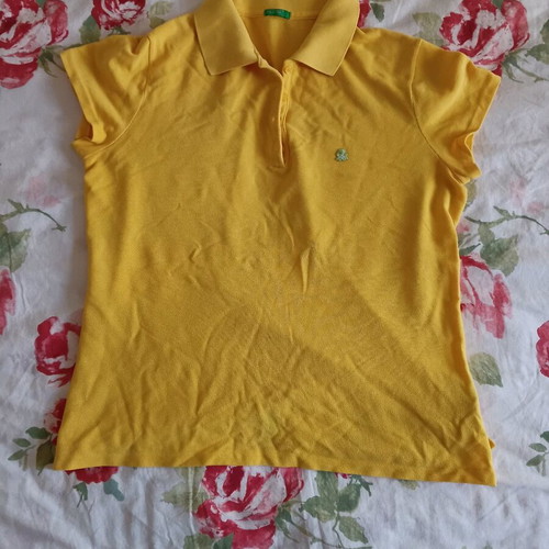 Benetton T-shirt used, yellow, size S