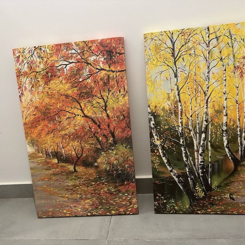 Autumn Road diptych painting new