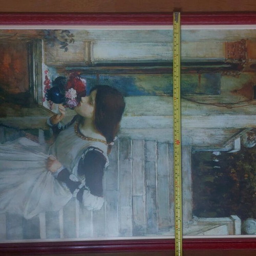 Afisorama 99×56 Print Frame like new with matte glass and wooden burgundy frame