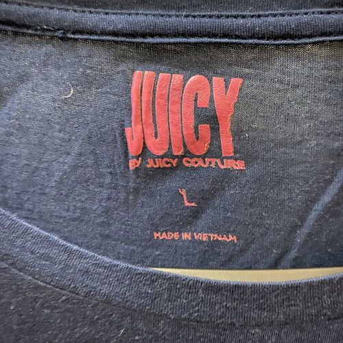 Juicy Couture T-shirt size L, dark blue with vintage pink logo