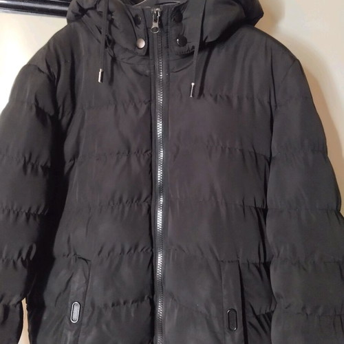 D'splay men's jacket size L like new, with fur lining, black