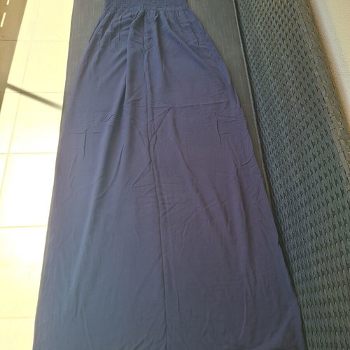 Anel dark blue strapless maxi dress like new, viscose, size small