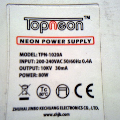 Neon transformer high voltage 80W like new