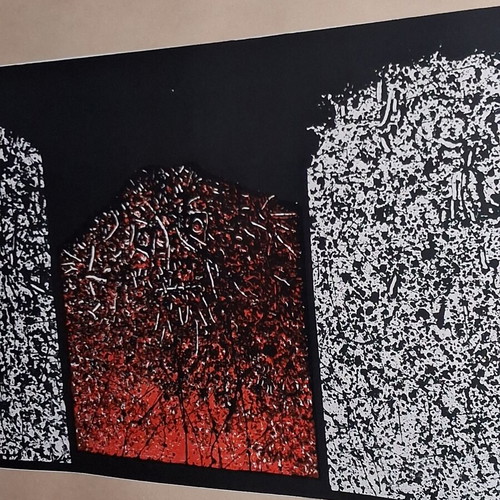 Mario Prassinos Arbres silk screen print like new, signed limited edition