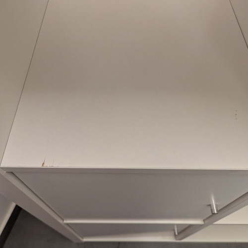 IKEA Kallax white shelving unit with 4 inserts