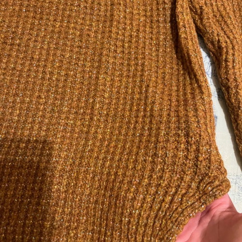 BSB sweater used, brick color with gold thread, size M