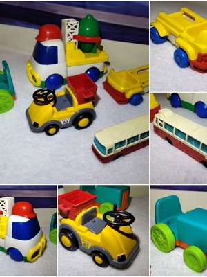 Vintage Retro Toy Vehicles set of 5 used