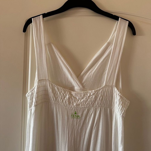 White dress made of eco fabric tencel used