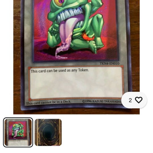 Yu-Gi-Oh Token Card new