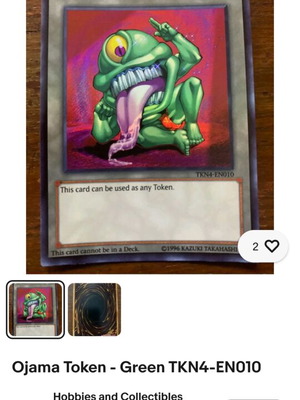 Yu-Gi-Oh Token Card new