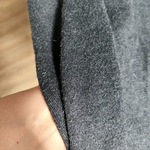 Zara blouse used, grey with pearl cuffs, size M