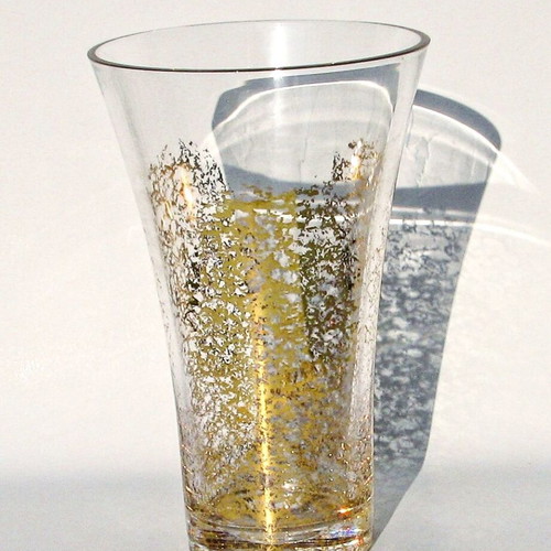 Crystal vase used with gold design