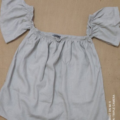 Coocu women's blouse size S like new, taupe linen look