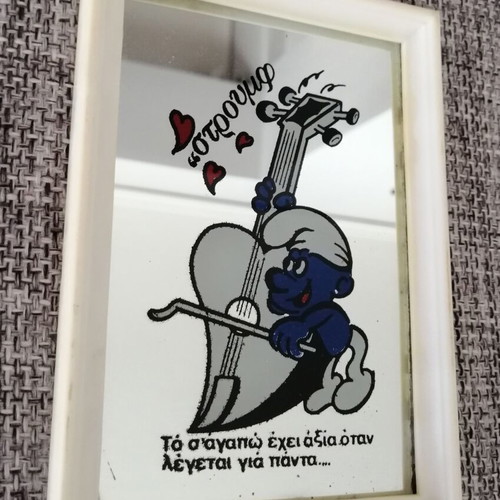 Smurf decorative vintage mirror used