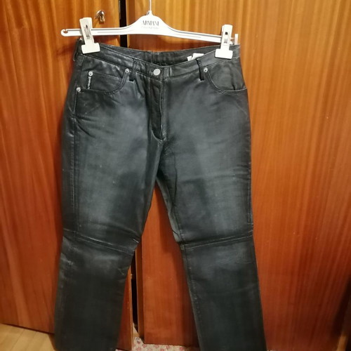 Armani Jeans leather pants new, no 29, straight fit, dark khaki