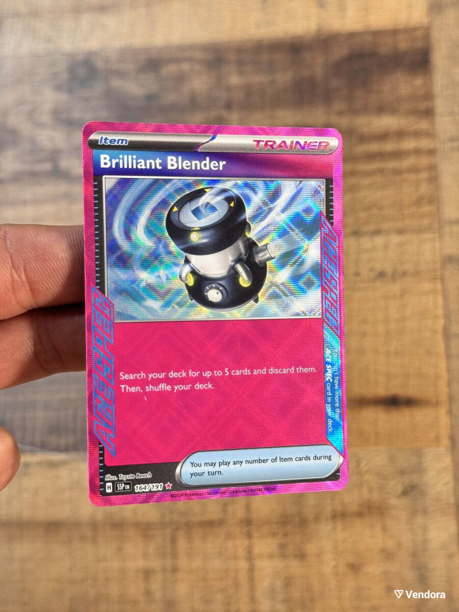 brilliant blender pokemon card Scarlet and Violet Surging Sparks #164/191 A Rotterdam Comics Search your deck for up to 5 cards and discard them Pokemon - Scarlet & Violet