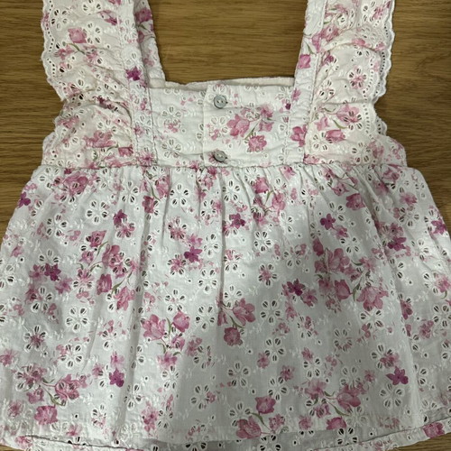Zara floral top and pants set with ruffles, pink