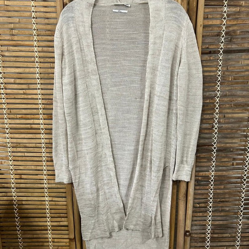 Mango Suit beige linen long cardigan, size S
