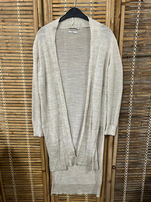 Mango Suit beige linen long cardigan, size S