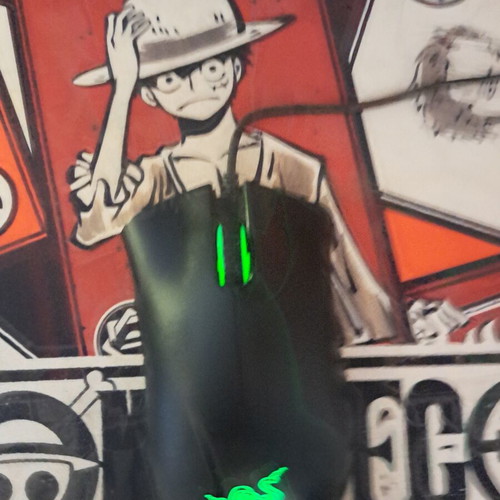 Razer DeathAdder Essential gaming mouse like new, wired, green LED