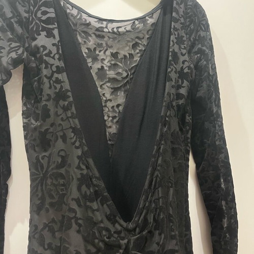 Lace dress with open back S/M like new, black and brown