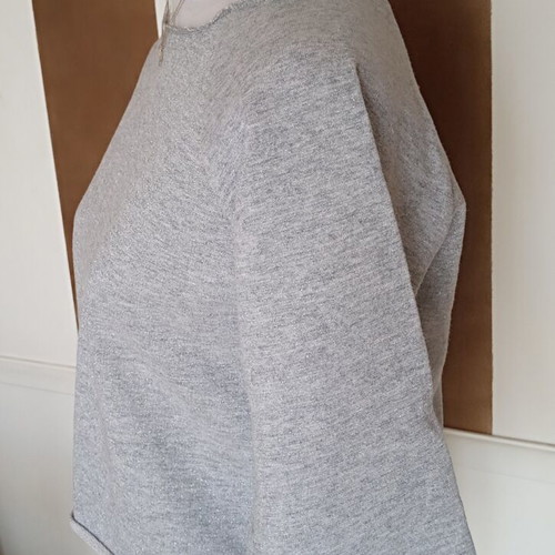 Grey silver top with boat neck, like new, size M