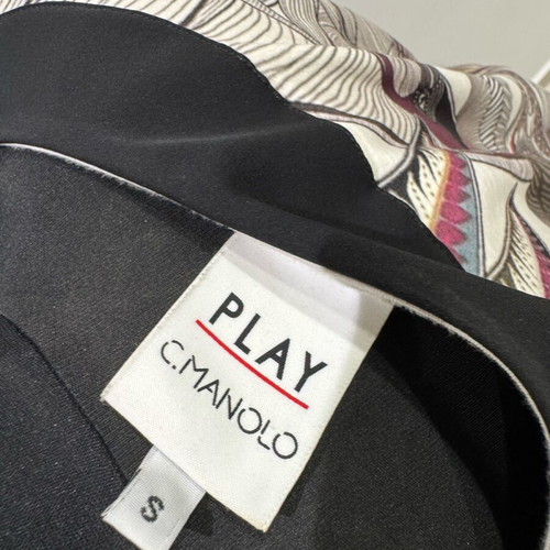 Manolo dress with neckline like new, black and white, size S