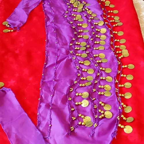 Dance skirt new, purple with ethnic and folklore motifs