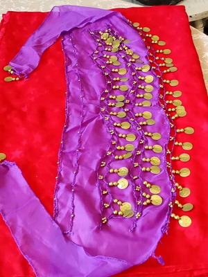 Dance skirt new, purple with ethnic and folklore motifs