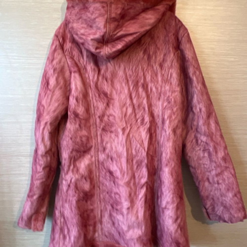 Girls' coat like new, warm, red multicolor, size 128 cm