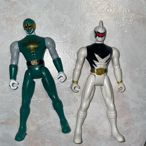 Power Rangers used green and white figures, set of 2
