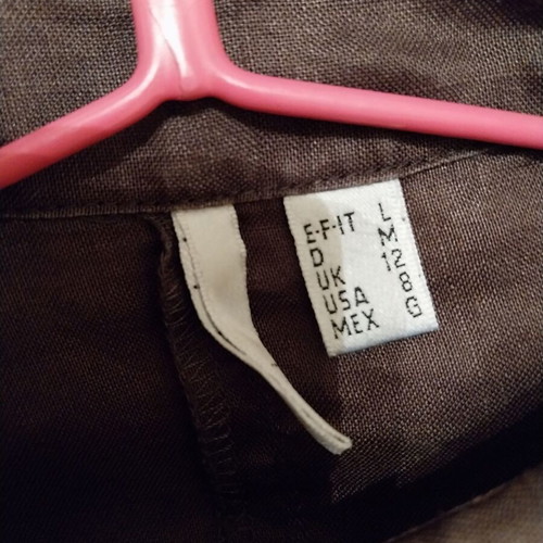 Women's shirt used, slim fit, brown, side zipper, size L