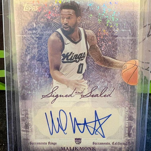 2025-26 Topps Flagship Malik Monk Signed and Sealed Holo Foil Auto like new