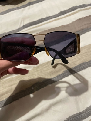 Valentino Vintage Sunglasses V610 Like New Black Gold