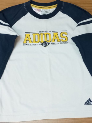 Adidas μακρυμάνικη μπλούζα για 7-8 ετών, άσπρη και μπλε