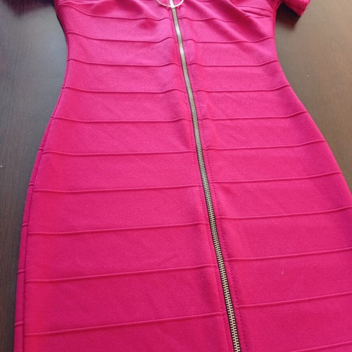 Dress with zipper elastic made in Italy size Small like new red