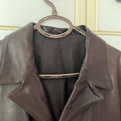Unisex Boxy Oversized Jacket New, Brown Vera Pelle Leatherette