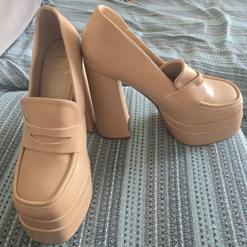 Women's beige platform heels size 38