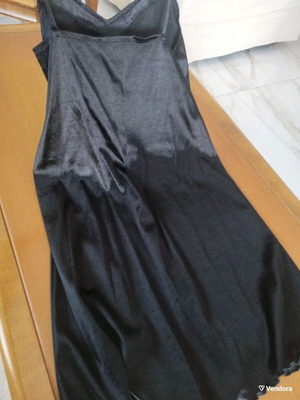 Vintage satin slip dress medium black like new