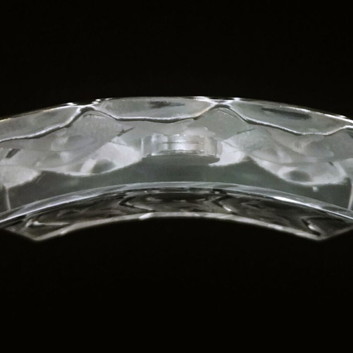 Lalique Hulotte table clock like new, French 1995