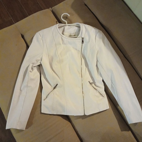 Acne Studios white leather jacket used, size L