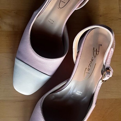 Sling bag sandals size 35 like new, genuine leather, 6cm heel