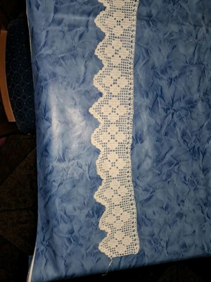 Handmade lace white like new, about 51 centimeters