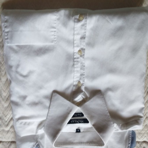 McNeal men's white dress shirt L, regular fit, cotton, easy iron