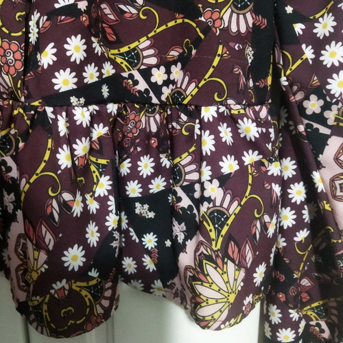 Blouse new S multicolor with floral and papadistikí collar