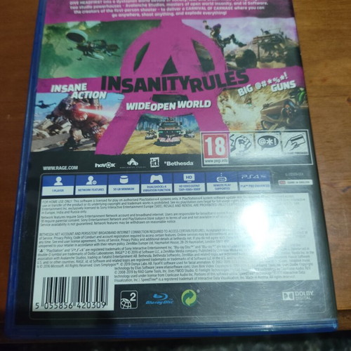 RAGE 2 PS4 game like new