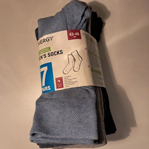 Livergy men's socks new, pack of 7, size 43-46, assorted colors